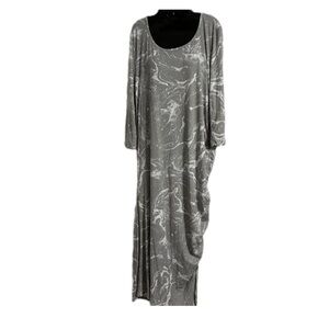 SKINNY GIRL MIDI DRESS  with slit Grey/white  SIZE XL